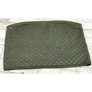 Aerie Crochet Tube Top Women's‎ Green & blue Textured Strapless Trendy LARGE